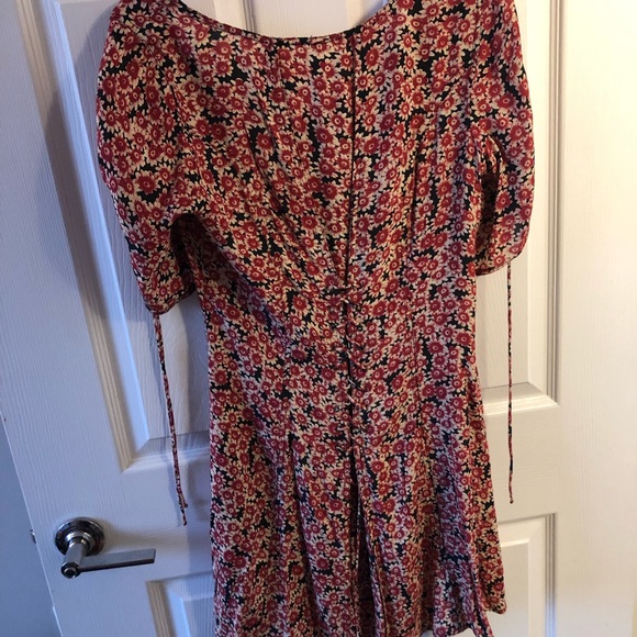 NWT Free People Laced Up Mini Dress Red and Black Size M - Picture 4 of 5